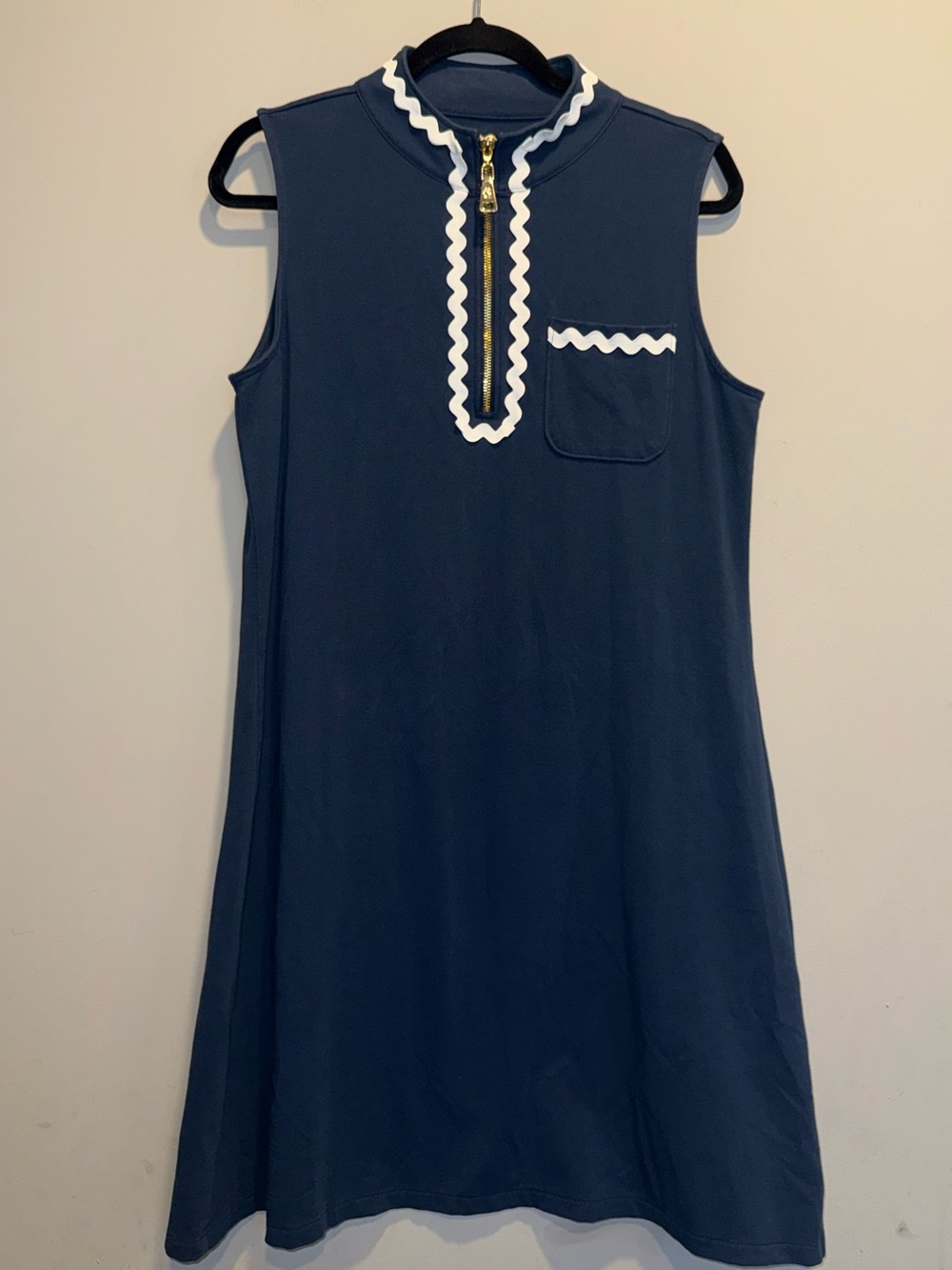 Spartina 449 Serena Sleeveless Half-Zip Dress Midnight Blue Ric Rac